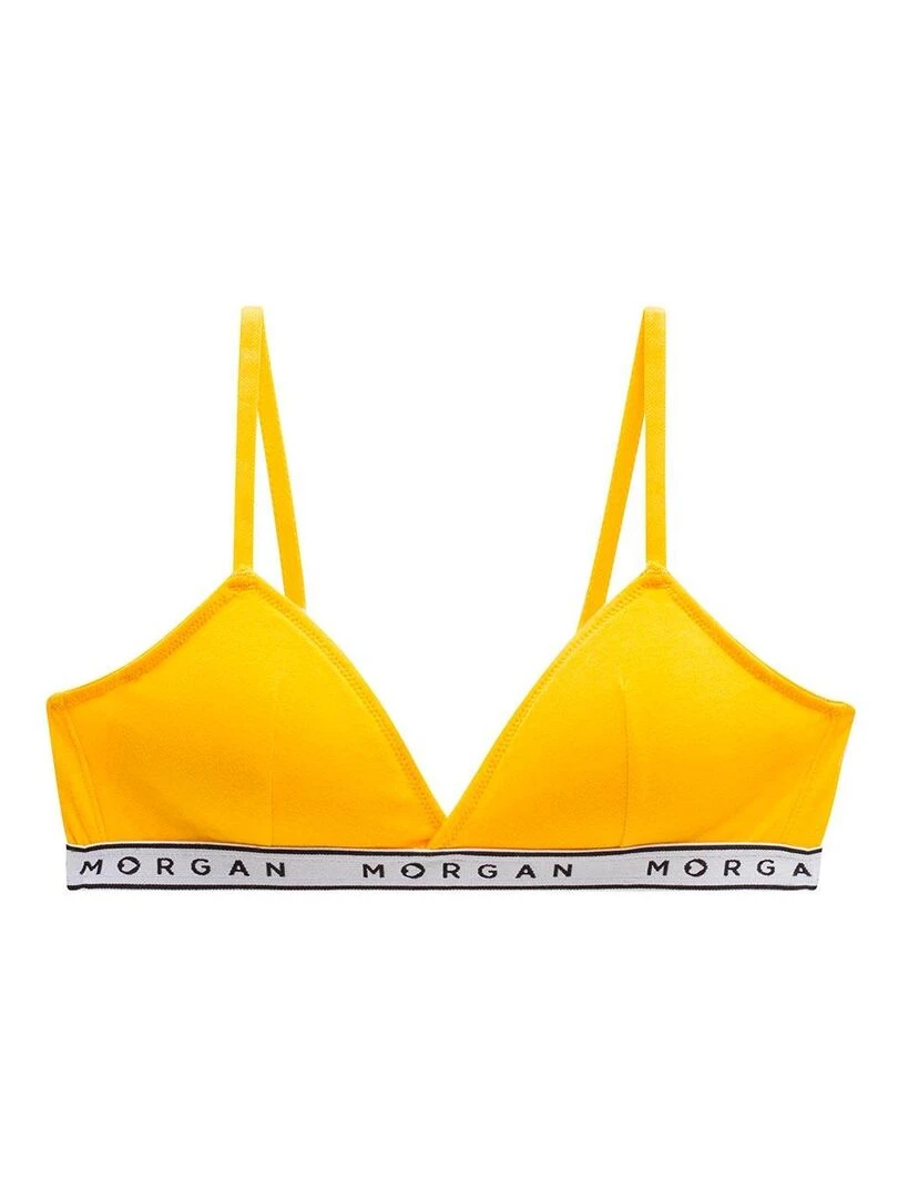 Soutien gorge triangle coques amovibles en coton ISA   Morgan Junior   Jaune