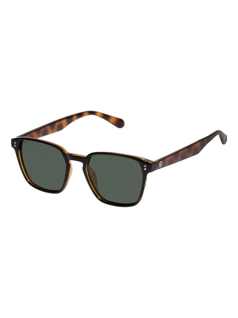 Lunettes de soleil Mixte Rectangulaires Écaille Marron