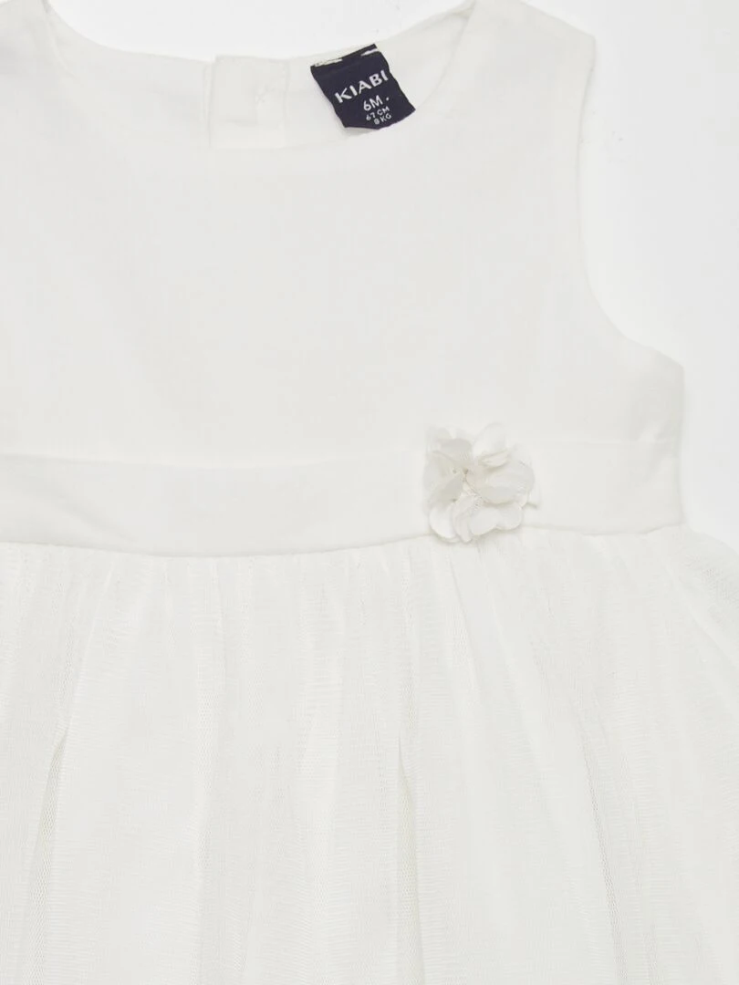 Robe évasée en tulle   blanc