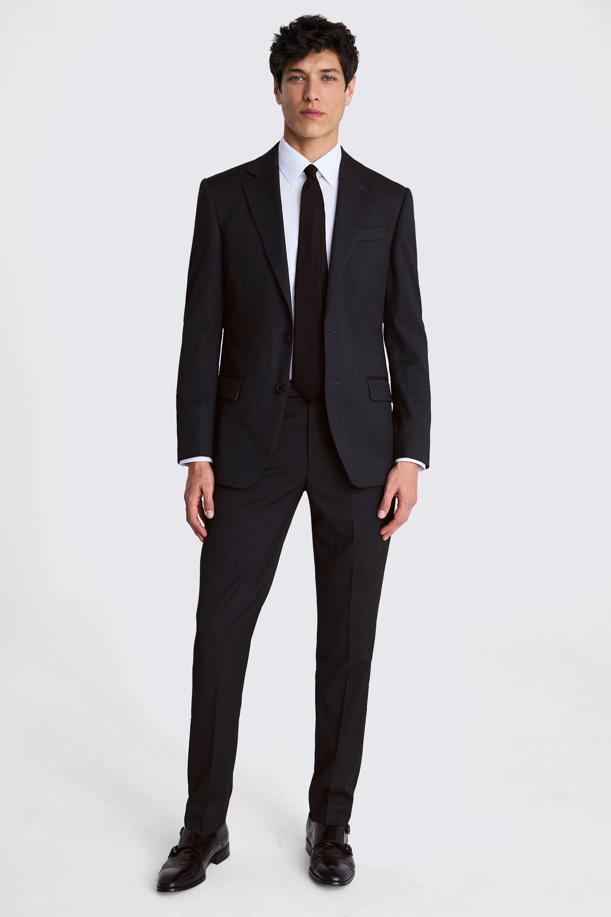 Regular Fit Blue Birdseye Trousers   Buy Online at Moss