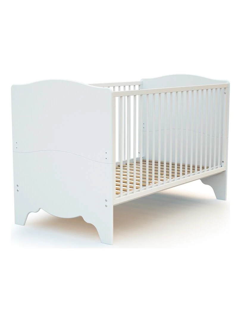 AT4    Lit bébé évolutif en bois MARELLE Blanc 70 x 140 cm   Blanc