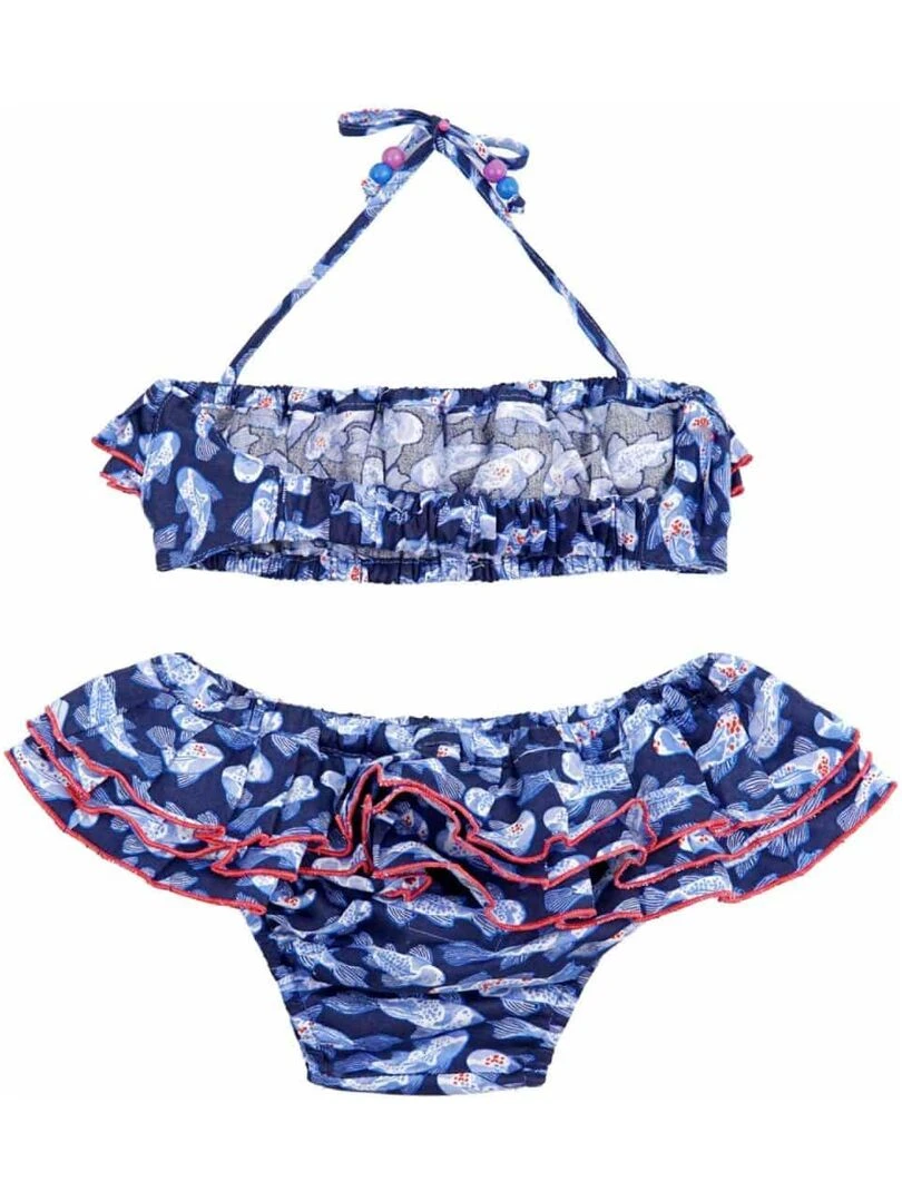 Maillot de Bain 2 Pièces Fille  Poisson Khoi  Marine  SWAN   'LA FAUTE A VOLTAIRE'   Bleu