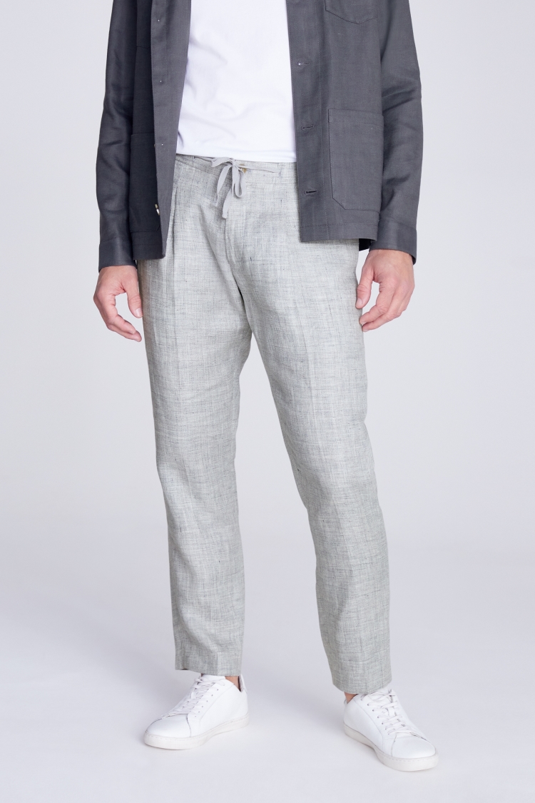 Regular Fit Blue Birdseye Trousers   Buy Online at Moss