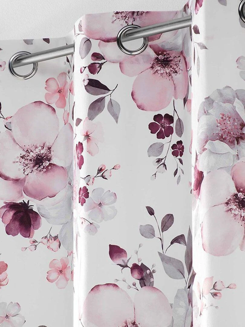 Rideau en velours fleuri   Blanc