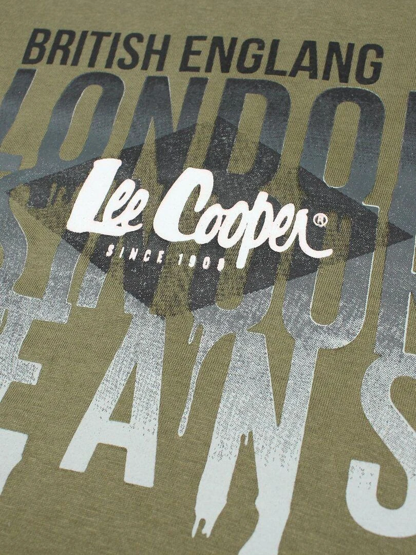 Lee Cooper   T shirt garçon imprimé Lee Cooper en coton   Kaki