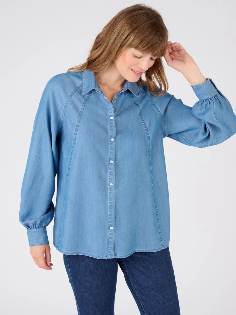 Chemise fibres lyocell Tencel(TM)    Damart   Bleu gris