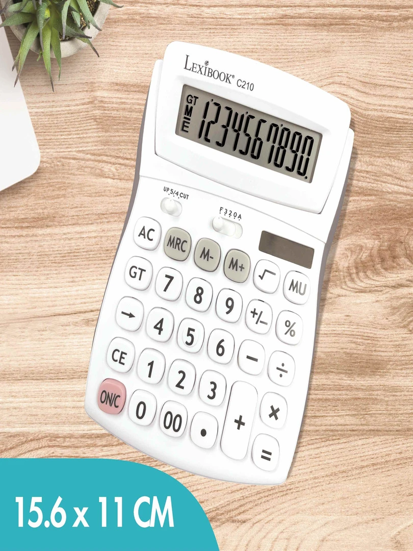 Calculatrice De Bureau 10 Chiffres Avec Écran À Angle Ajustable Et Finition Rubber   N/A