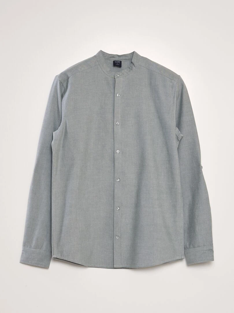 Chemise oxford col mao Vert