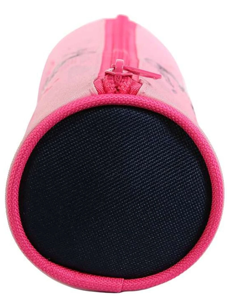 BAGTROTTER Trousse scolaire ronde Poivre Blanc Rose Rose