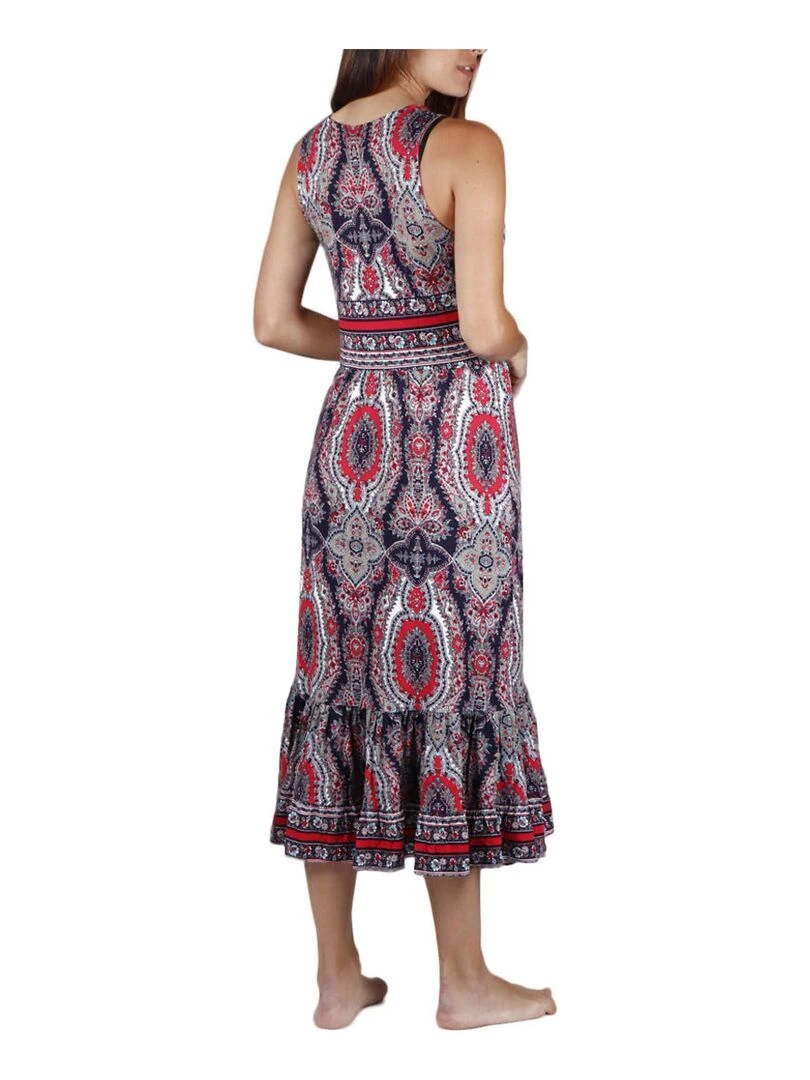 Robe longue estivale Blue Paisley bleu Bleu