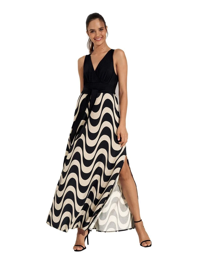 Robe longue estivale sans manches Iceland Noir