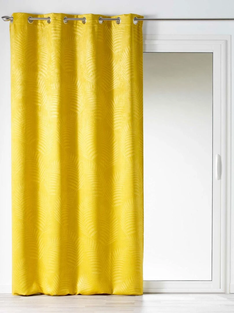 Rideau a oeillet velours Occultant Tropicaline Jaune