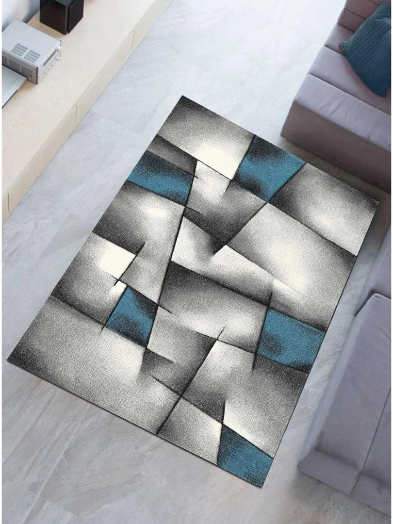 Tapis salon 120x170 BRILLANCE ULTIMATE Bleu OEKO TEX idéal pour le salon   Bleu