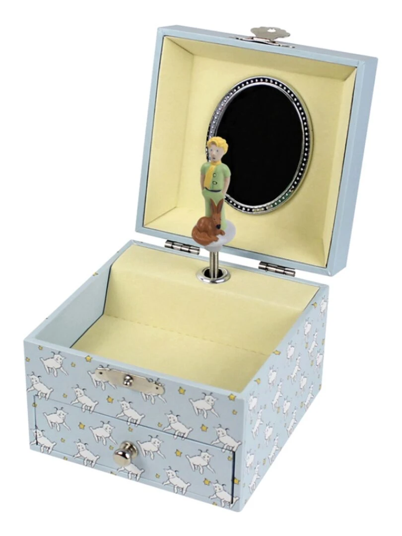 Boîte à musique cube Le Petit Prince bleu clair   N/A