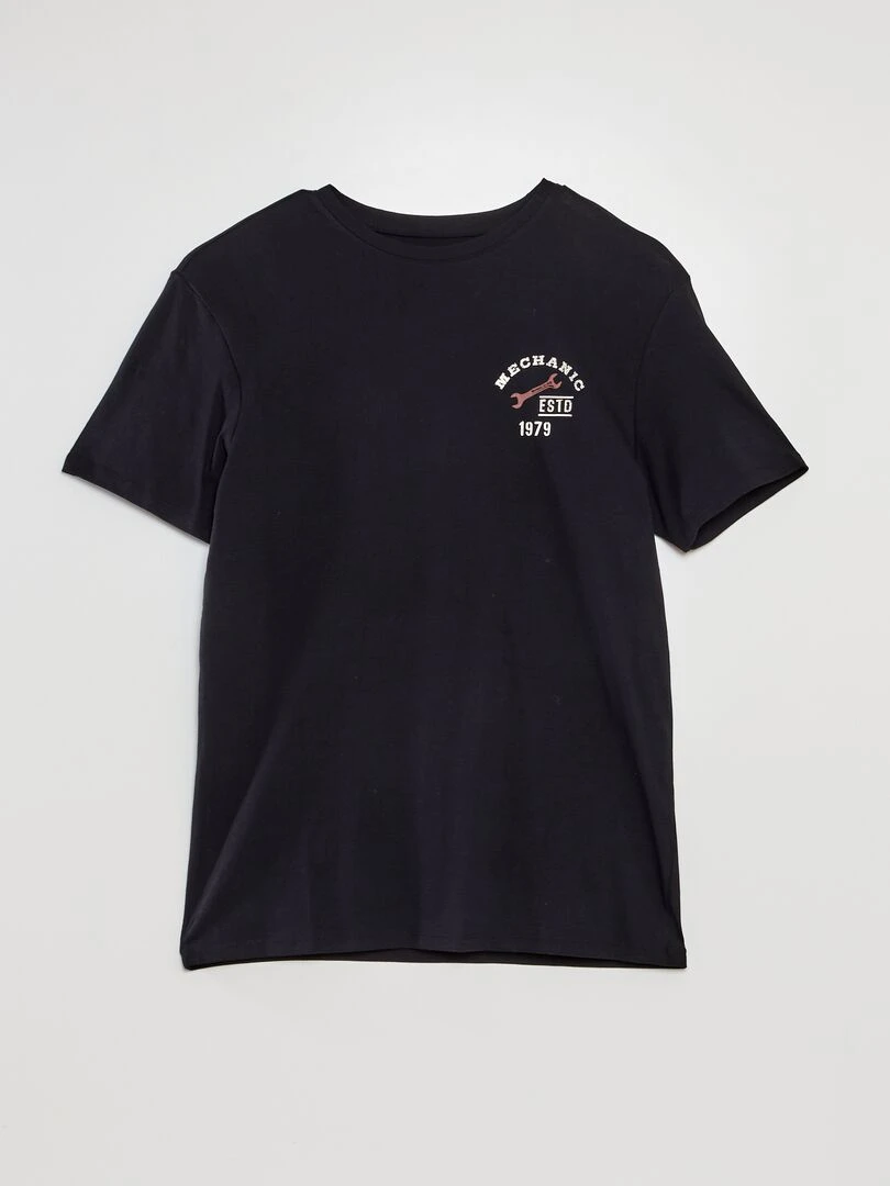 Tee shirt avec imprimé dos Noir