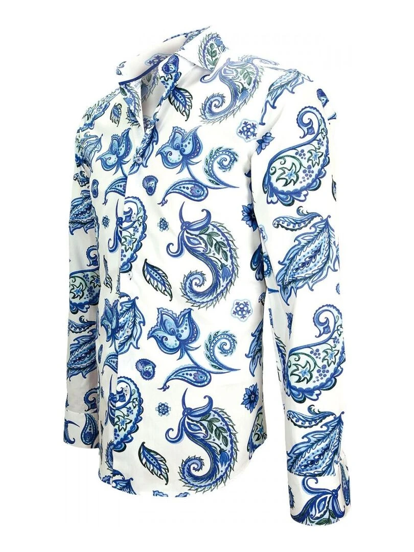 Chemise imprimée PAYSLEY   Bleu