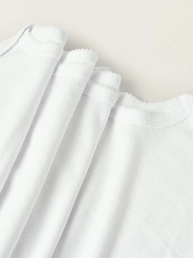 Pack 4 Bodies en coton pour nouveau né et bébé manches longues ESSENTIALS LINE   Blanc