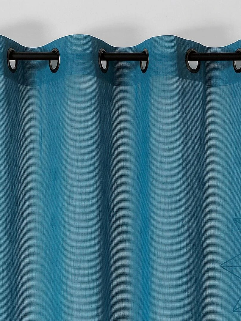 Voilage Effet de rayures Bleu