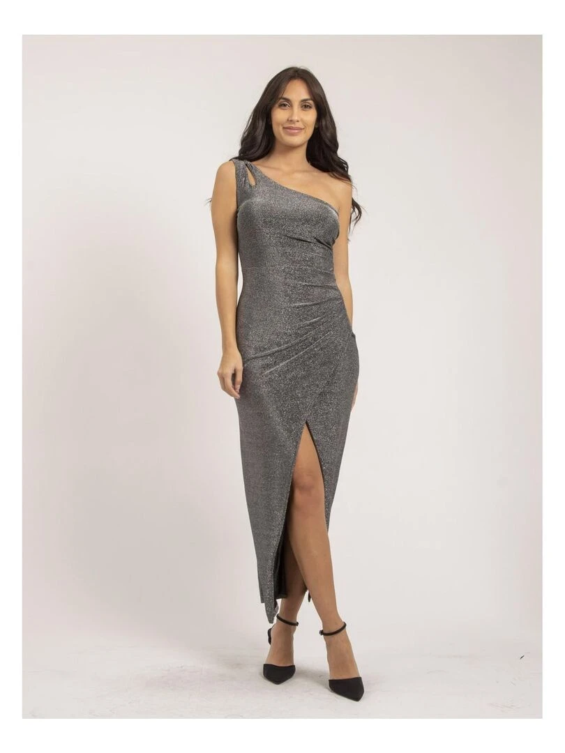 Robe longue paillettes IPOLINA Argent