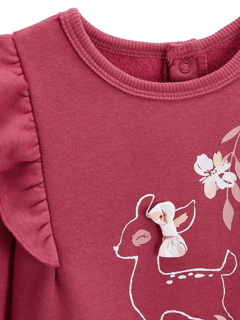 Ensemble bébé sweat shirt et pantalon en molleton Oma Biche   Rose