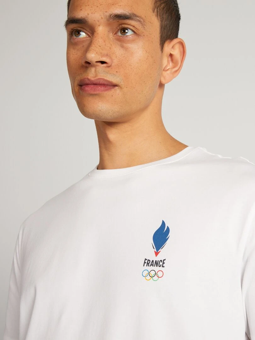 T shirt en jersey Equipe de France Olympique Blanc