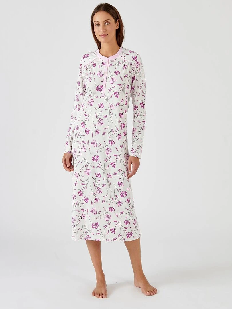 Chemise de nuit Thermolactyl avec chauffe épaules Damart Rose