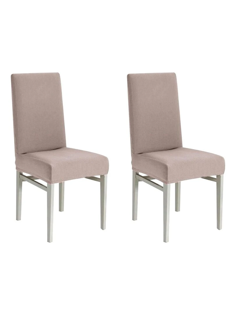 Lot de 2 Housses de chaise extensible Beige Beige