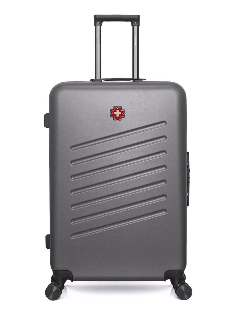 SWISS KOPPER VALISE GRAND FORMAT ABS ZURICH 4 ROUES 75 CM Gris foncé