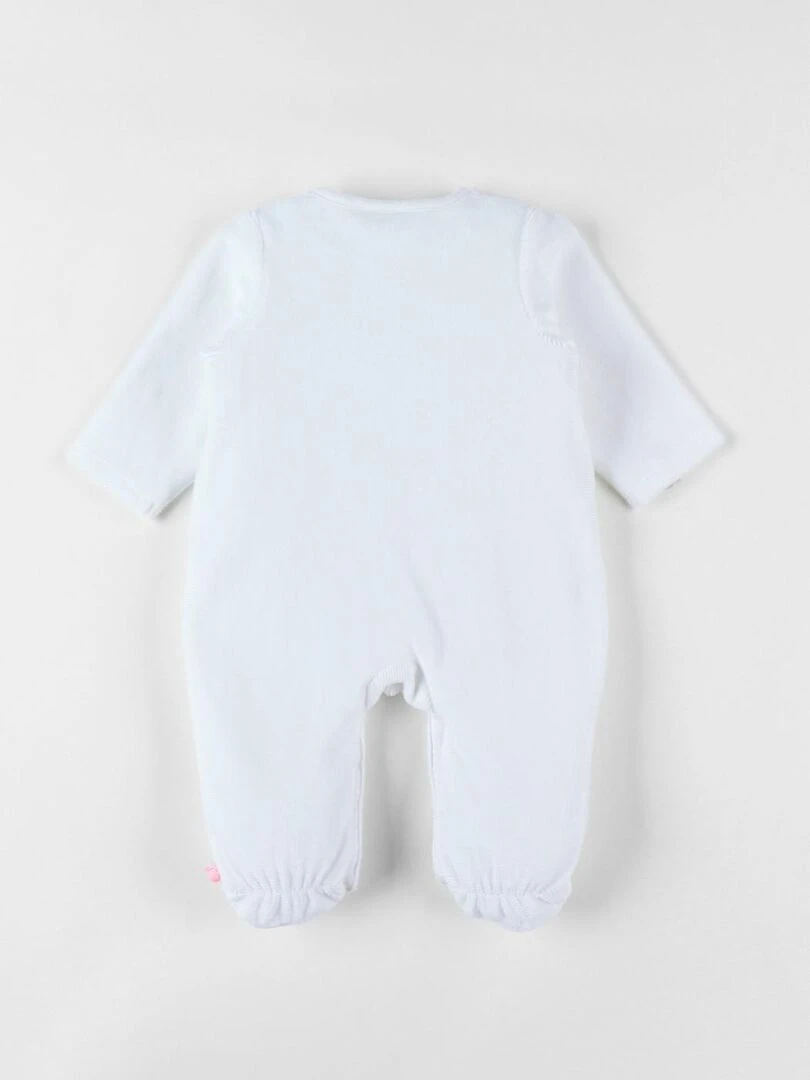 Pyjama naissance 1 pièce éléphant en jersey Noukie's Blanc