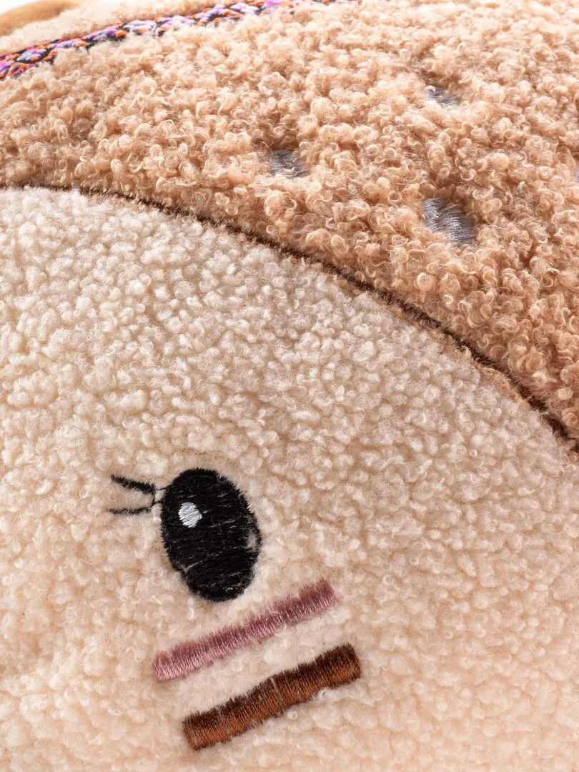 Coussin peluche fantaisie 30 x 30 cm Petite biche Marron