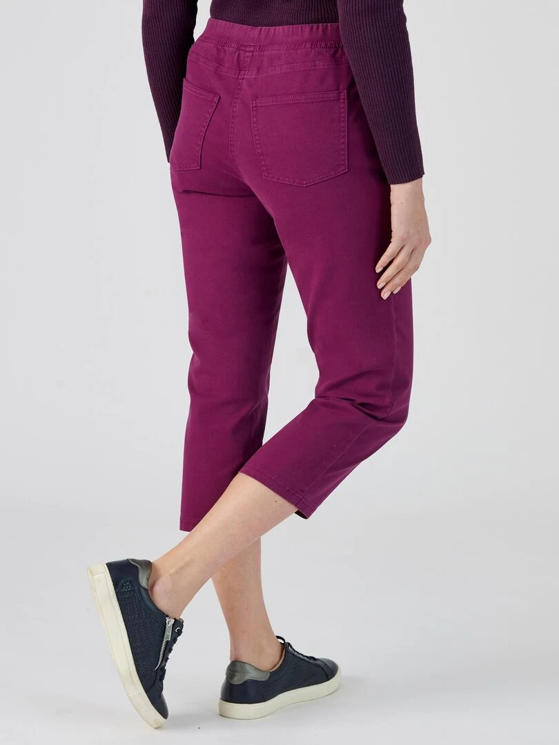 Pantacourt gabardine extensible   Damart   Violet foncé