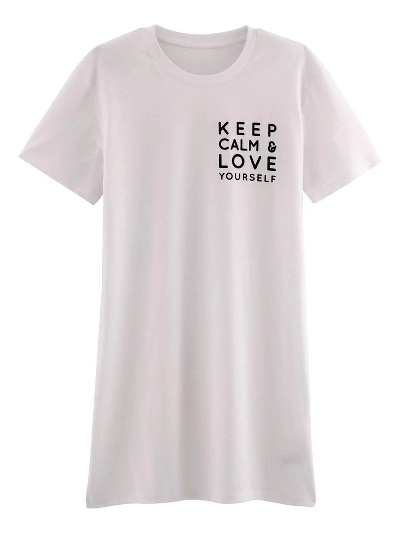 Big t shirt KEEP CALM Pomm'Poire Blanc