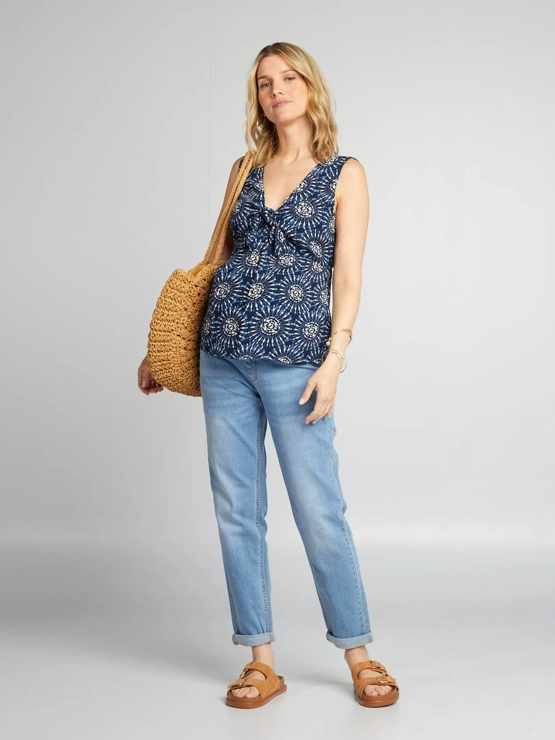 Blouse grossesse avec imprimé Bleu