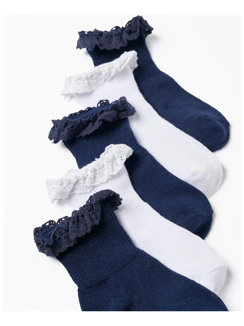 Lot 5 Paires de Chaussettes avec Dentelle Bébé Fille ESSENTIALS LINE Multicolore