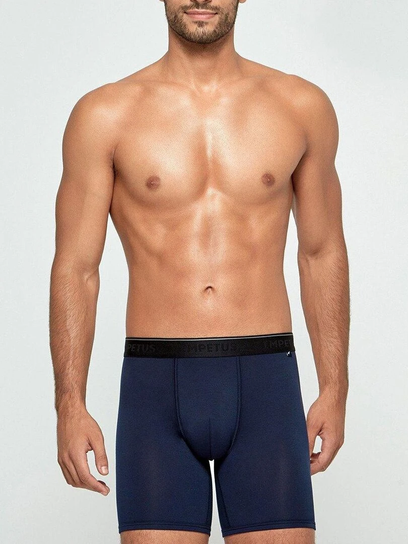 Boxer long en fibre lyocell Travel Bleu