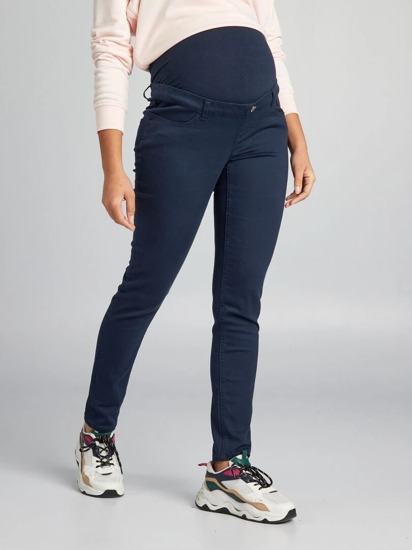 Pantalon en twill de grossesse Bleu
