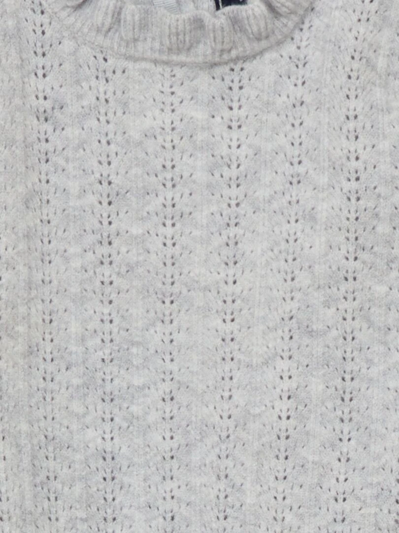 Pull en maille ajourée Gris