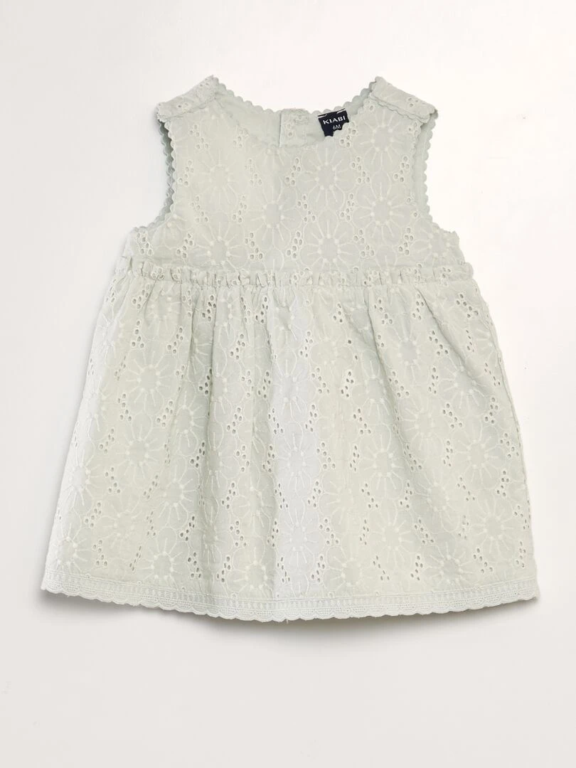 Robe en broderies anglaises Vert