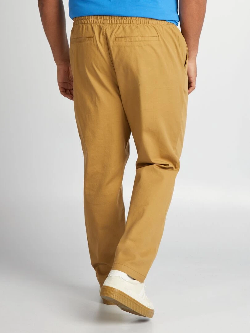 Pantalon chino à taille élastiquée   Beige