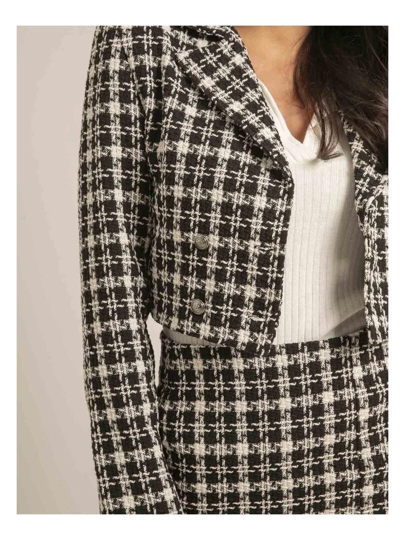 Veste courte motifs USMALIA   Noir