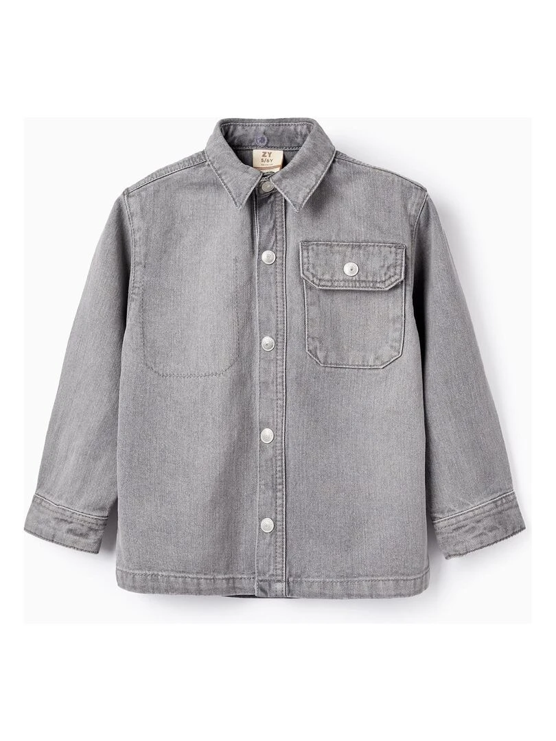Veste en Jean avec Capuche Amovible pour Garçon manches longues Vert