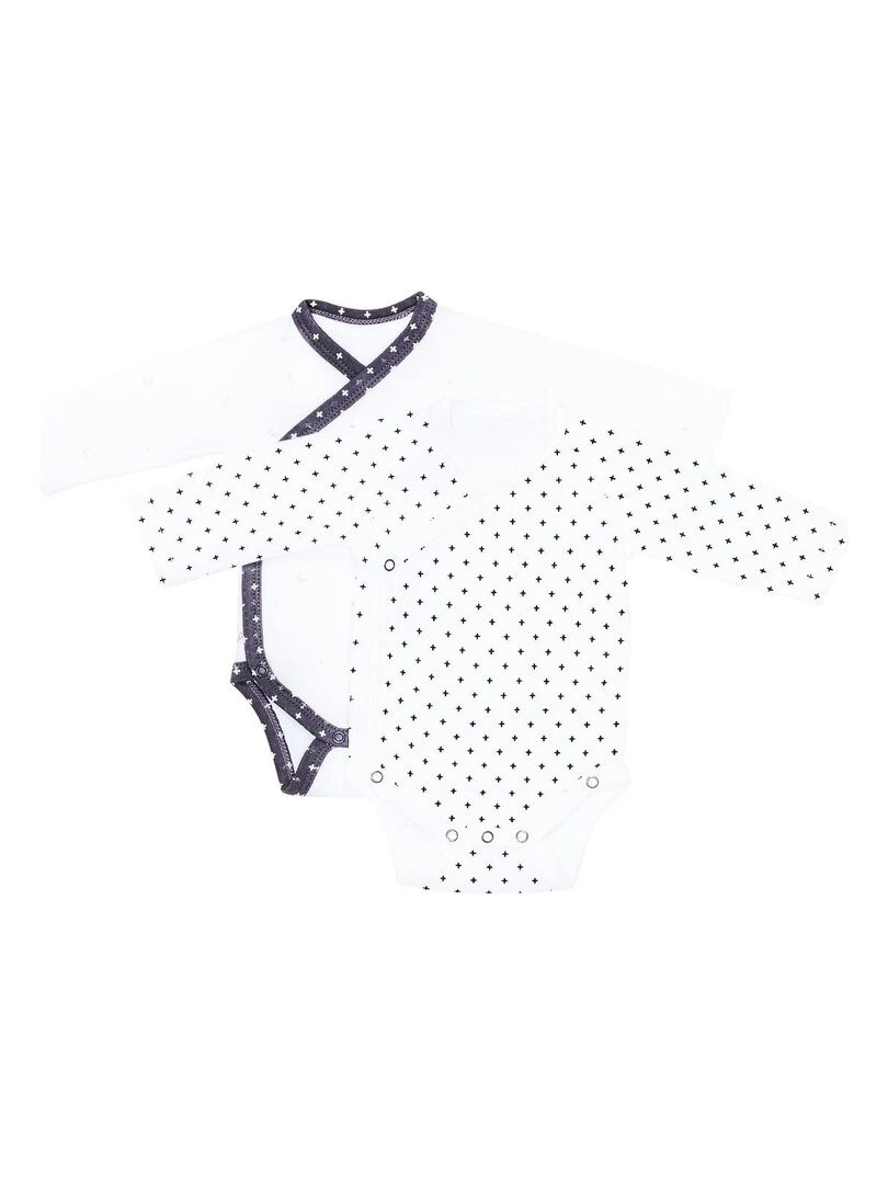 Bodies bébé à manches longues Lot de 1 SAUTHON Blanc Noir
