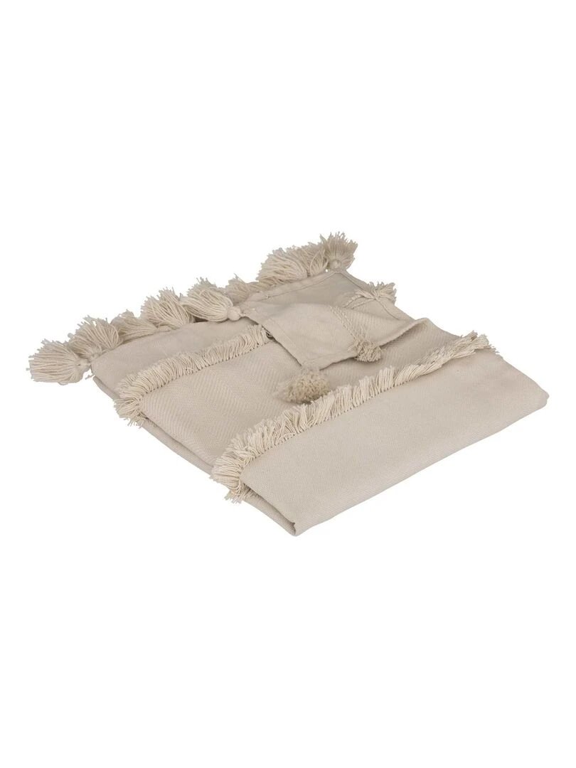Jeté de lit au style bohème Beige clair