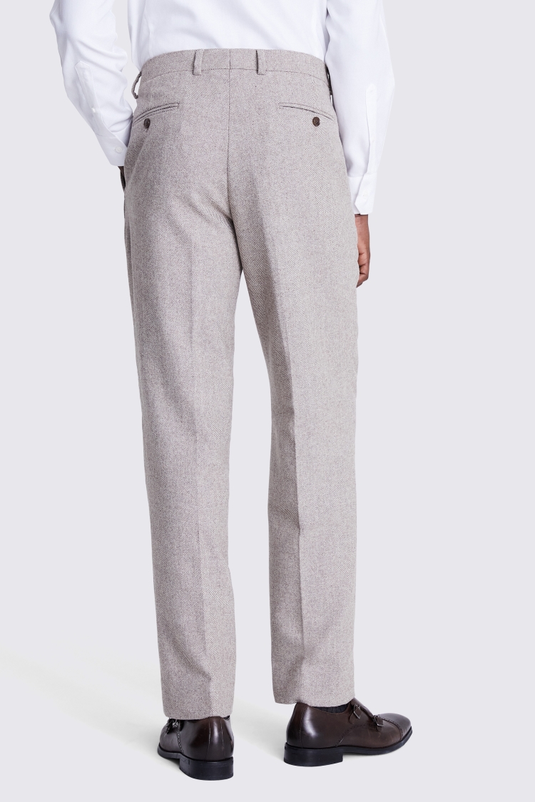 Regular Fit Taupe Twill Trousers Buy Online at Moss