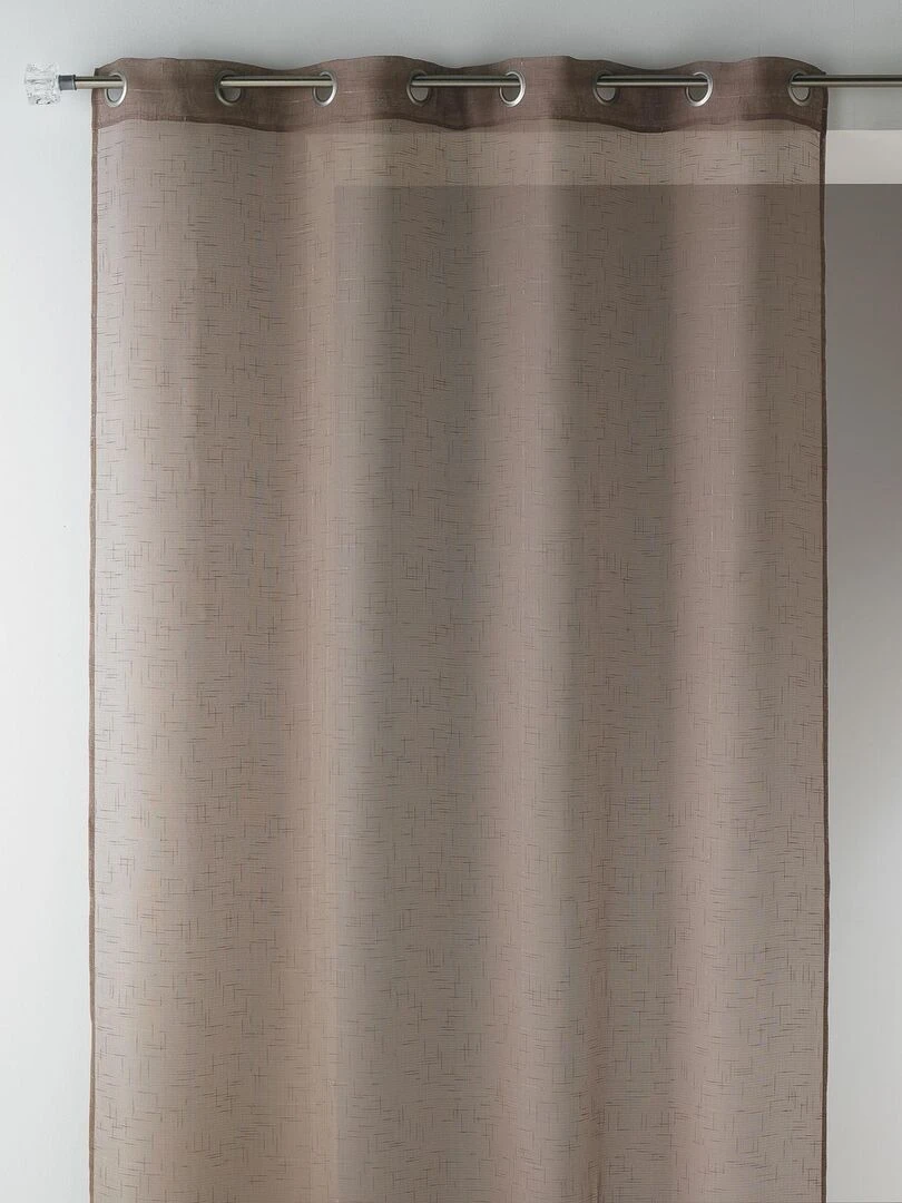 Voilage en étamine unie et fils lurex Taupe