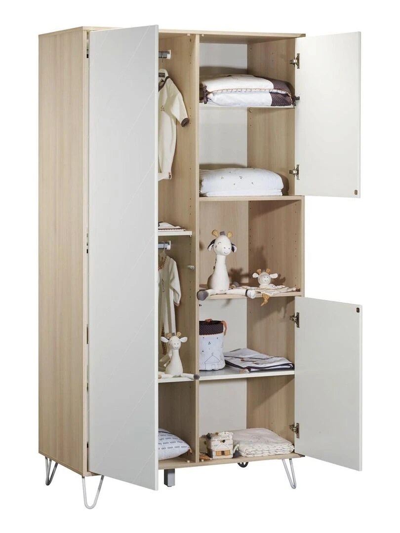 Armoire 3 portes et 1 niche SAUTHON Blanc