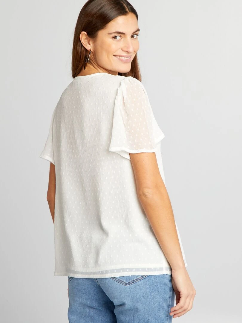 Chemisier en plumetis   blanc
