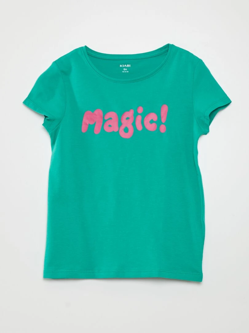 T shirt imprimé manches courtes Vert