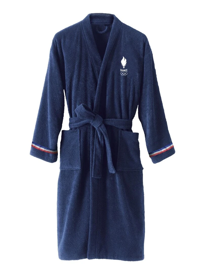 Peignoir adulte 100% coton  PARIS 2024 EQUIPE DE FRANCE OLYMPIQUE COQ   Bleu marine