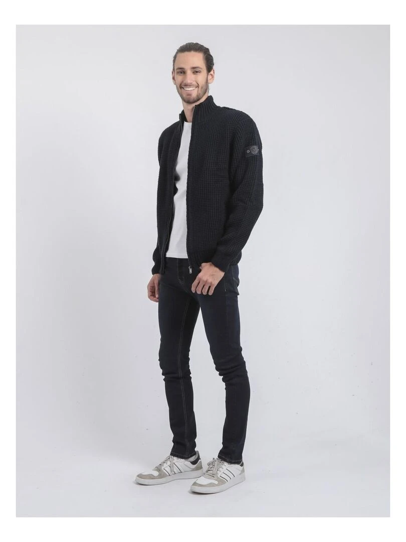 Gilet zippé col montant LUNEL   Bleu marine